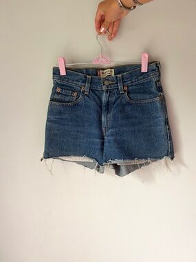 Levi's Dark Blue High-Waist Denim Cutoff Shorts